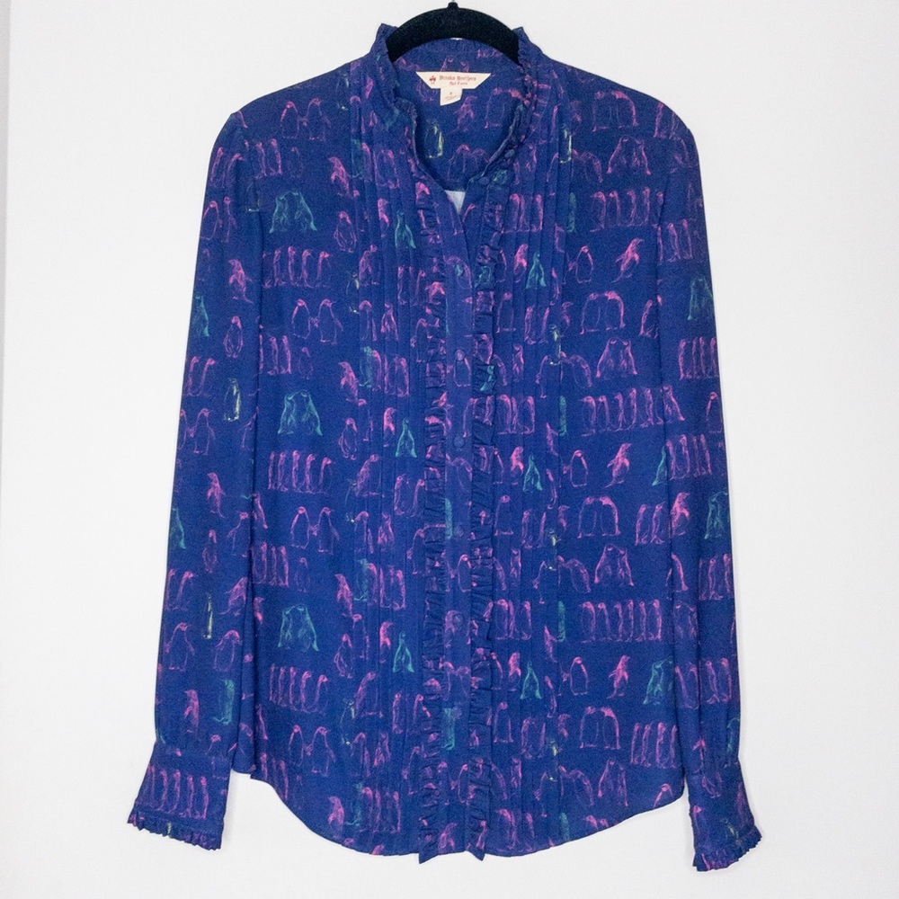 💞Brooks Brothers Penguin Printed Blouse 🐧